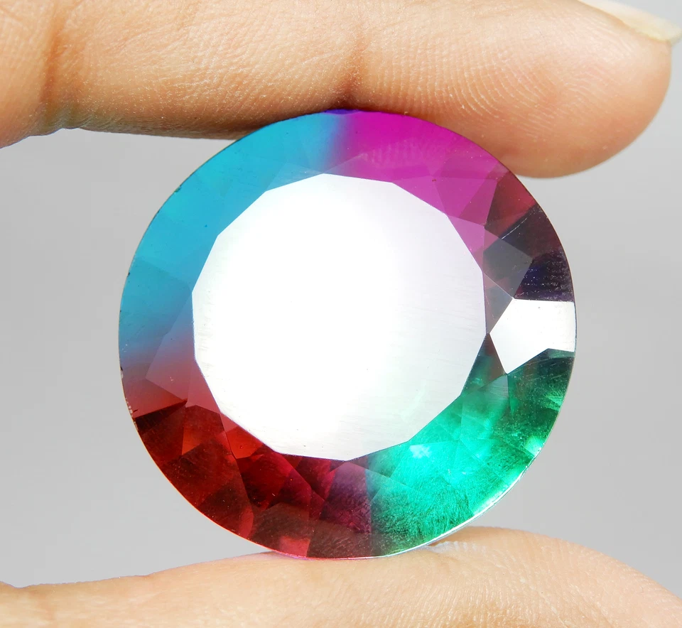 Lab-Created Round Cut Mystic Quartz 62.10 Ct Certified Loose Gemstone - Image 2 of 4