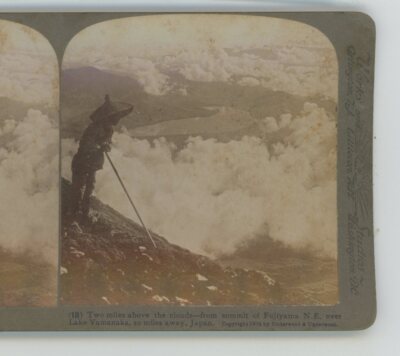 Two Miles Above Clouds Summit Fujiyama Japan Underwood Stereoview