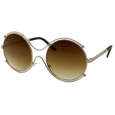 grinderPUNCH Women's Aviator Round Lens Vintage Style Sunglasses