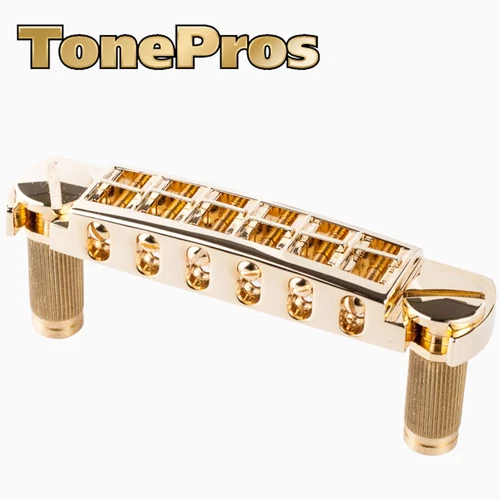 NEW Tonepros AVT2M Wraparound Bridge with METRIC Locking Studs - GOLD