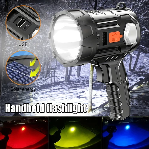 Powerful Handheld Spotlight Rechargeable Hunting Camping Flashlight Spot Torchs - Picture 2 of 24