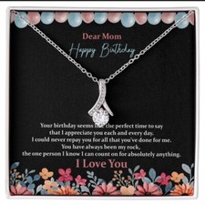 Mom Birthday Gift From Daughter Or Son   Silver Necklace To Mom   Mother Birthda
