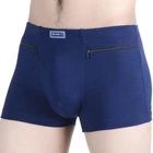 Men Boxer Shorts Travel Briefs with zipper Pocket Underwear Breathable Trunks