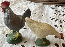 Children  s Antique German Toy Mache Chickens Minis For Roombox Or Doll House