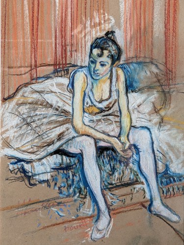 Original painting after Toulouse-Lautrec Pastel of Ballerina signed Paul Howell - Picture 5 of 18