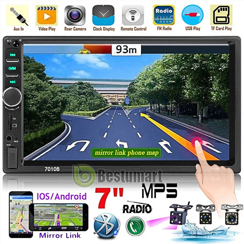 Radio Estereo De Pantalla Para Coche Carro GPS WiFi Tactil Doble Din 蓝牙 7 — 第 2/4 张图片