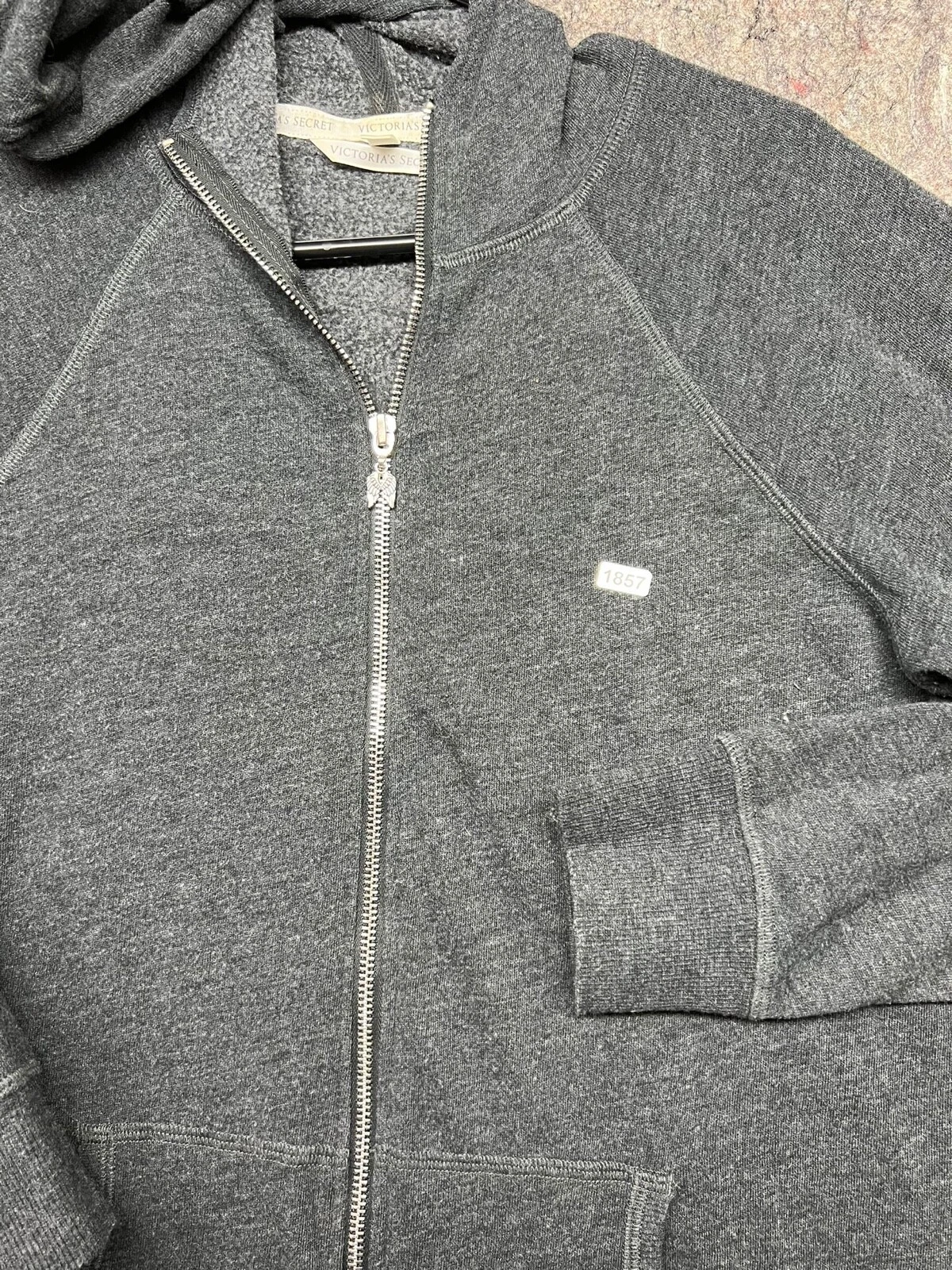 UNDERCOVER Giacca con cappuccio da donna pullover Victorias Secret grigio paillettes M