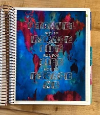 Watercolor Travel Quote 2 Sided DASHBOARD 4 use with Erin Condren Life Planner