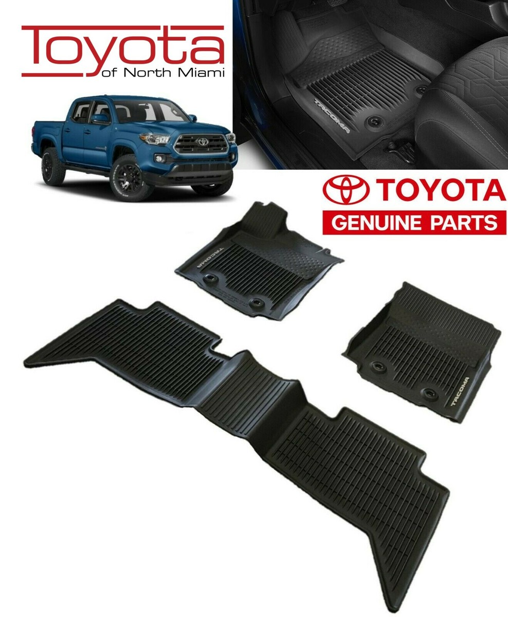 Genuine 18-23 Tacoma DBL Cab All Weather Rubber Floor Liner Mat