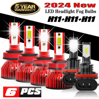 For 2013 2014 2015 Nissan Altima Combo LED Headlight Hi/Low+Fog light bulbs Kit