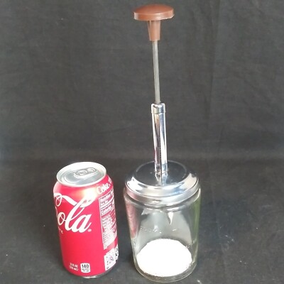 VTG ACME Brown Handle Manual FOOD NUT CHOPPER 11B 339 Glass Jar 1.5 Cup 12OZ USA
