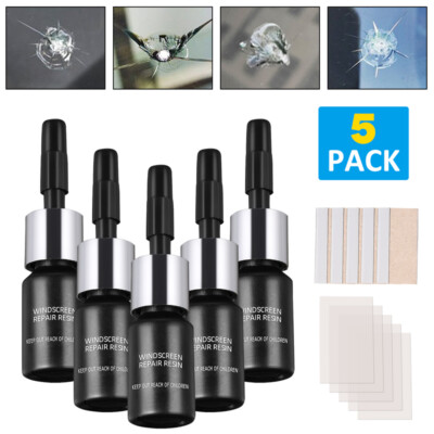 5-Pack Nano Glass Repair Fluid – Windshield Resin Crack Tool Kit For Cars