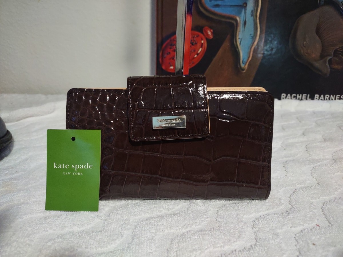 Kate Spade Knightsbridge Cybil Brown Croc Leather Wallet 7  display picture 1