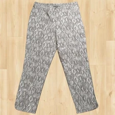 Isaac Mizrahi Live 27" Pantalon à Enfiler Peau de Serpent Gris Femme Taille 16 