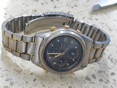 Seiko Chronograph Titanium SQ100 Chronograph 7T32-F050 NOT Working