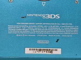 Nintendo 3DS Launch Ed. Handheld System Aqua Blue Teal, CTR-001 USA, Tested READ