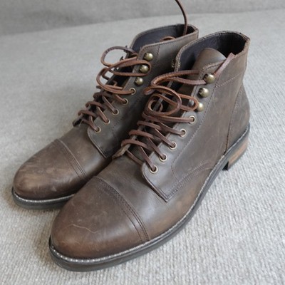 Rhodes Mens Boots 11 Brown Leather Speed Lace Dark Nubuck Made in Portugal Dean