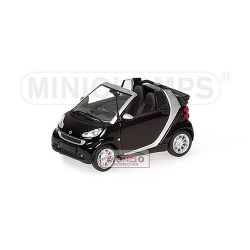 1:43 Minichamps Smart Cabrio 2007 Black Silv.400036330 Diecast Modellino - Immagine 2 di 2