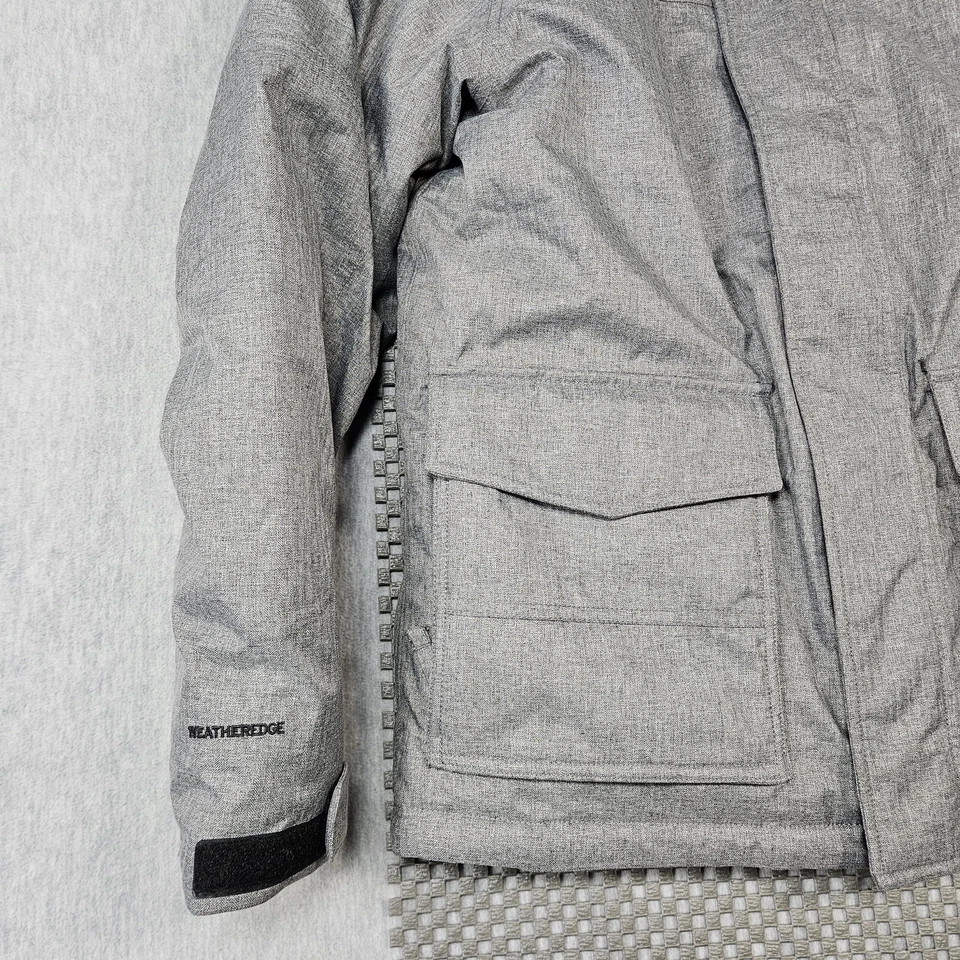 Eddie Bauer Jacket Mens Medium Gray WeatherEdge EB550 Down Parka Hooded Fur - Image 2 of 4