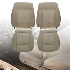 Fits 2011-2014 Ford F150 Both Driver+Passenger Bottom & Top Seat Cover Cloth Tan