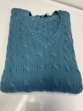 Vintage 90 s Polo Ralph Lauren Sport Cable Knit Sweater Women s Med V Neck