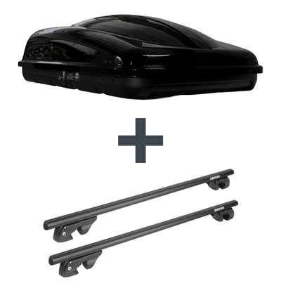 Dachbox Topbox TopBox 350 + Dachträger Menabo Sherman für VW Golf Plus 5M1/521