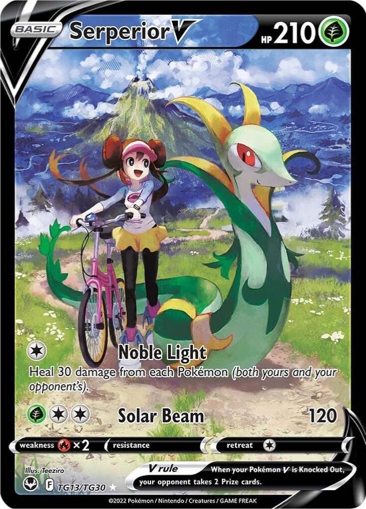 trainer gallery pokemon cards Pokemon Sword & Shield Silver Tempest Ultra Rare Serperior V TG13