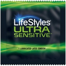 Lifestyles Ultra Sensitive Lubricated Latex Bulk Condoms, 100/Pack