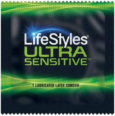 Lifestyles Ultra Sensitive Lubricated Latex Bulk Condoms, 100/Pack