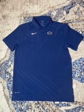 Nike Penn State Atheltic Polo Blue Mens Medium Buttton Up T Shirt PSU Nike Nitta