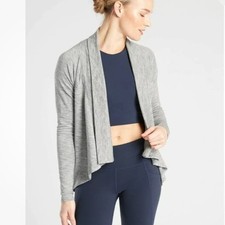 Athleta Nirvana Wear Two Ways Wrap Marl Grey Heather Size Small