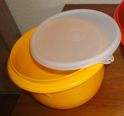 Tupperware Rühr Hefeteig Peng Schüssel 70er retro vintage gelb 1,2 L *NEU*