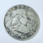1951 S Ben Franklin SilverHalf Dollar 90% Silver Circulated Coin Free Ship #8876