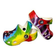 CROCS Tie Dye Baby Clog Shoes Size 2-3 Slip O...