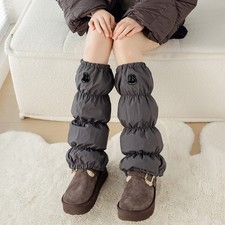 Padded Calf Protection Boot Cover Zipper Leg Covers Cuff Warm Windproof Pleated