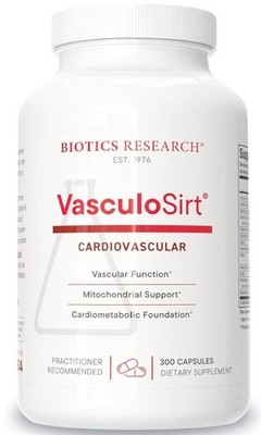Biotics Research VasculoSirt Metabolic Mitochondrial Support 300 Capsules