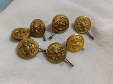 Lot of 7 VTG US Military Navy Officer Brass Superior Quality Co Buttons 