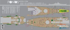 PONWD20002 1:200 Pontos Model Wood Deck - USS Missouri BB-63 1945 Teak Tone