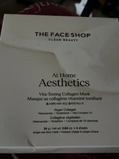 THE FACE SHOP Vita-Toning Vegan Collagen Face Mask 4pk Hydrogel NEW