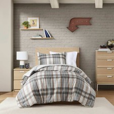 Intelligent Design Full/Queen Reeve Ultra Soft Plaid Microfiber Duvet Cover