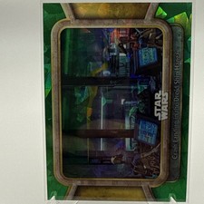 2024 Crash Landing Droid Ship Hangar Star Wars Topps Chrome Sapphire Green 54/99