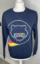 Image of Boys designer sweatshirt Kenzo 14 years Navy Blue jumper lion face 