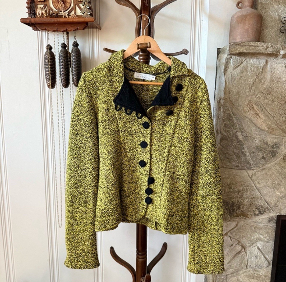 Vintage Tweed Wearable Art Tailored Jacket Small
