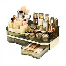 Makeup Organizer Countertop with Dual Drawers Acrylic Cosmetic Storage Box