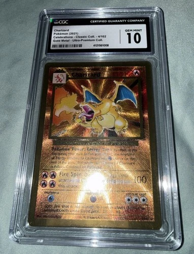 CGC 10 - Charizard 4/102 Celebrations UPC Gold Metal Pokemon Promo Card