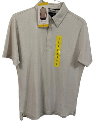 Jachs New York men's polo shirt Beige classic three-button Small NWT