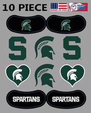 10PC Michigan State Spartans Waterless Peel  Stick Temporary Tattoos Eye strips