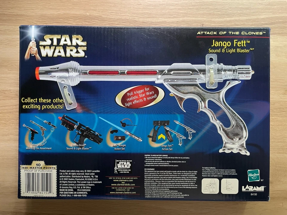 Jango Fett Sound Light Blaster 2002 STAR WARS Attack of the Clones MIB NEW WORKS - Image 2 of 4