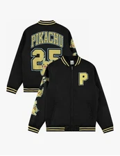 Pokémon Men’s Varsity Bomber Jacket – Classic Letterman Style, Soft Polyester 2X
