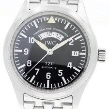 IWC SCHAFFHAUSEN PILOT WATCH FLIEGER UTC IW325102 39mm SS Black Dial #C346 6
